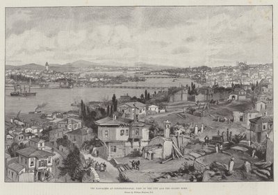 Las masacres en Constantinopla, vista de la ciudad y el Cuerno de Oro de William Crimea Simpson